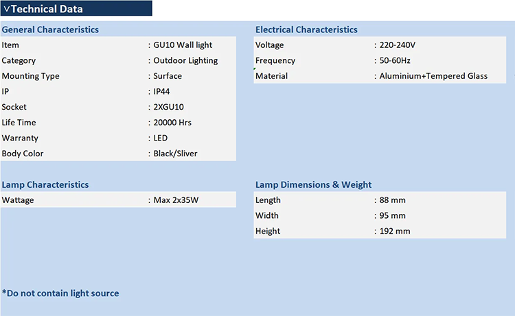GU10 Up and Down Wall Light