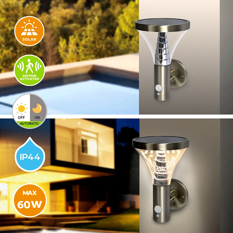 Outdoor Solar Wall Light with Motion Sensor