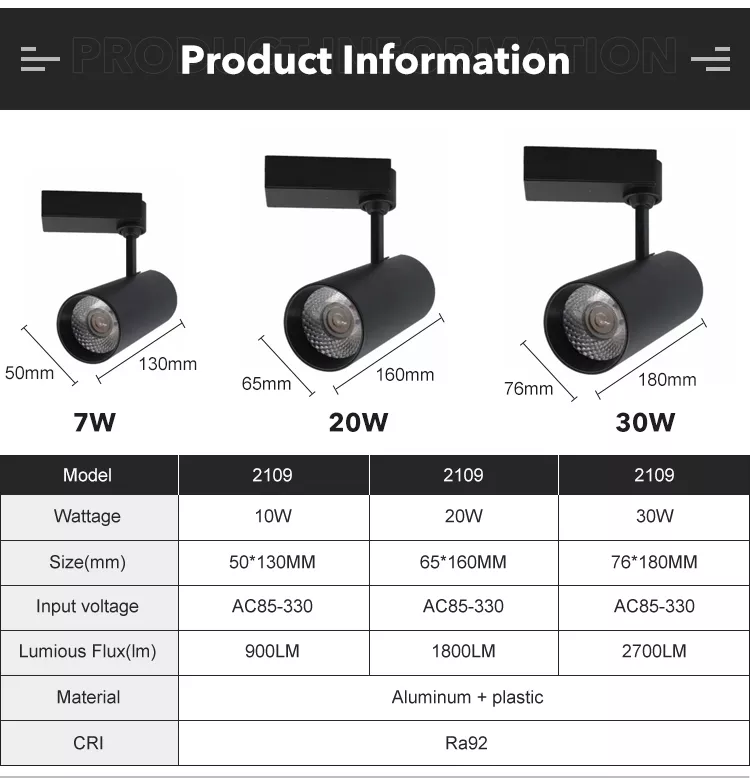 CCT Adjustable LED Track Light 10W 20W 30W