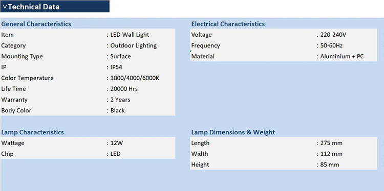 Aluminum Motion Sensor LED Wall Light