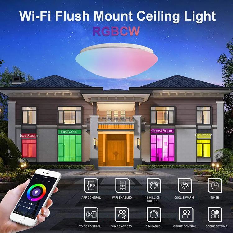 Decorative Home Lighting Tuya WiFi Smart LED Ceiling Light