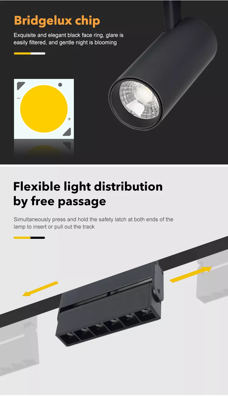 EDISUN LED Lamp Head with Recessed LED Magnetic Track Lights