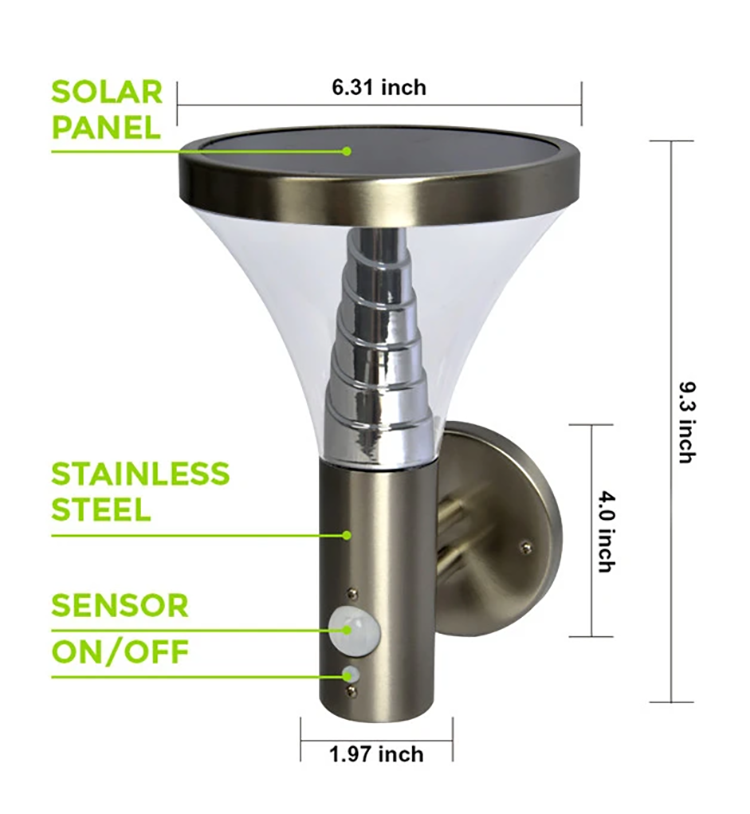 Outdoor Solar Wall Light with Motion Sensor