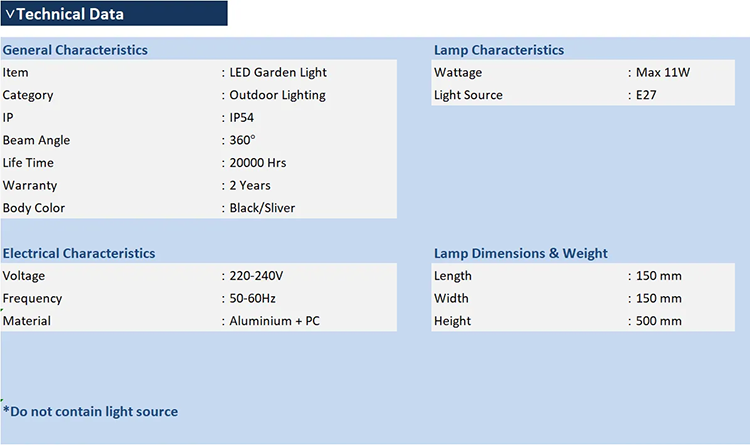 Outdoor Stainless Steel LED Garden Light