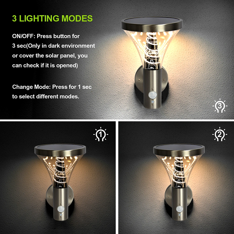 Outdoor Solar Wall Light with Motion Sensor