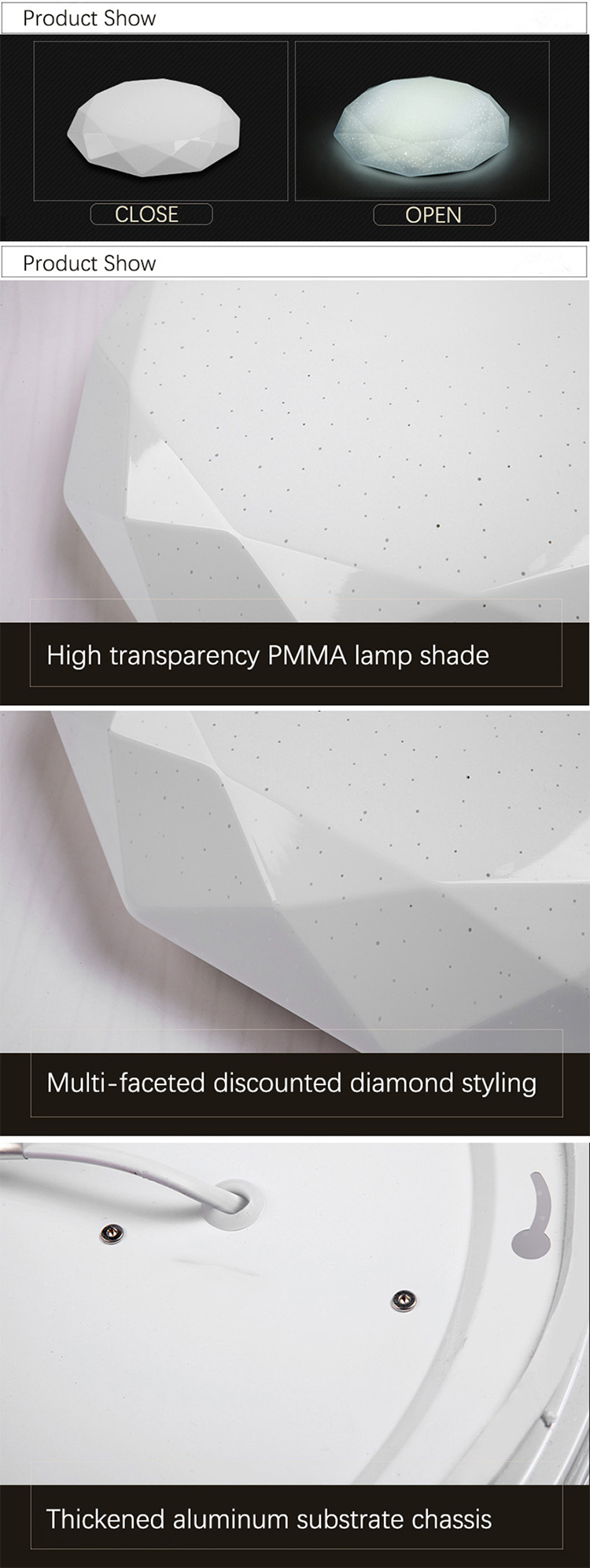 LED Ceiling Lights diamond 36W 3 IN 1