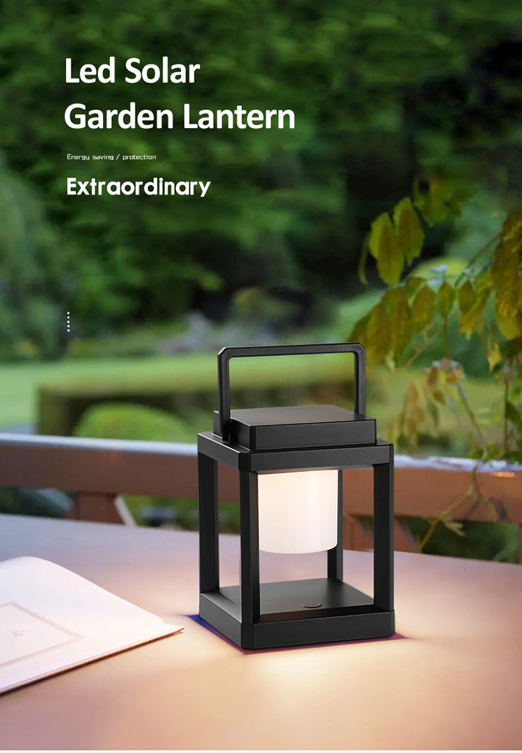 Portable Waterproof led solar garden lantern with USB