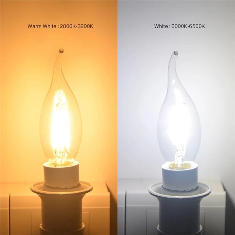 led filament bulb candle with Tail