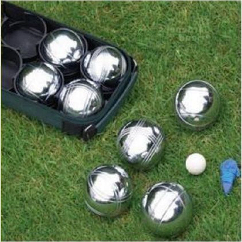 STEEL FRENCH BOULES SET PETANQUE BALLS OUTDOOR GARDEN GAME FREE CARRY 8PCS SET