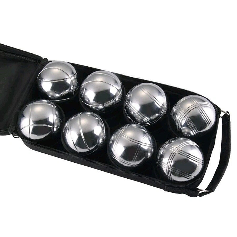 STEEL FRENCH BOULES SET PETANQUE BALLS OUTDOOR GARDEN GAME FREE CARRY 8PCS SET