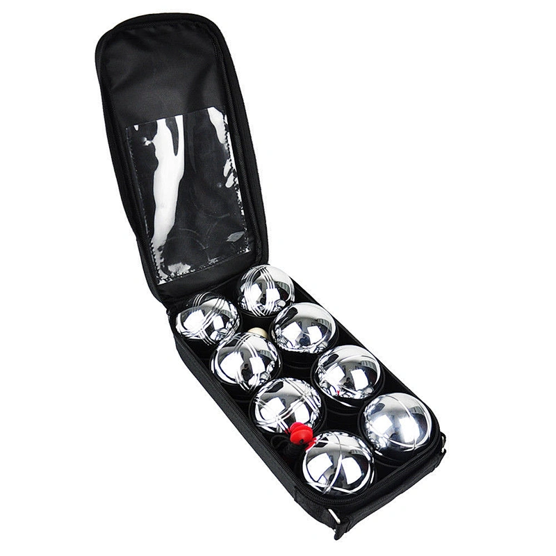 STEEL FRENCH BOULES SET PETANQUE BALLS OUTDOOR GARDEN GAME FREE CARRY 8PCS SET