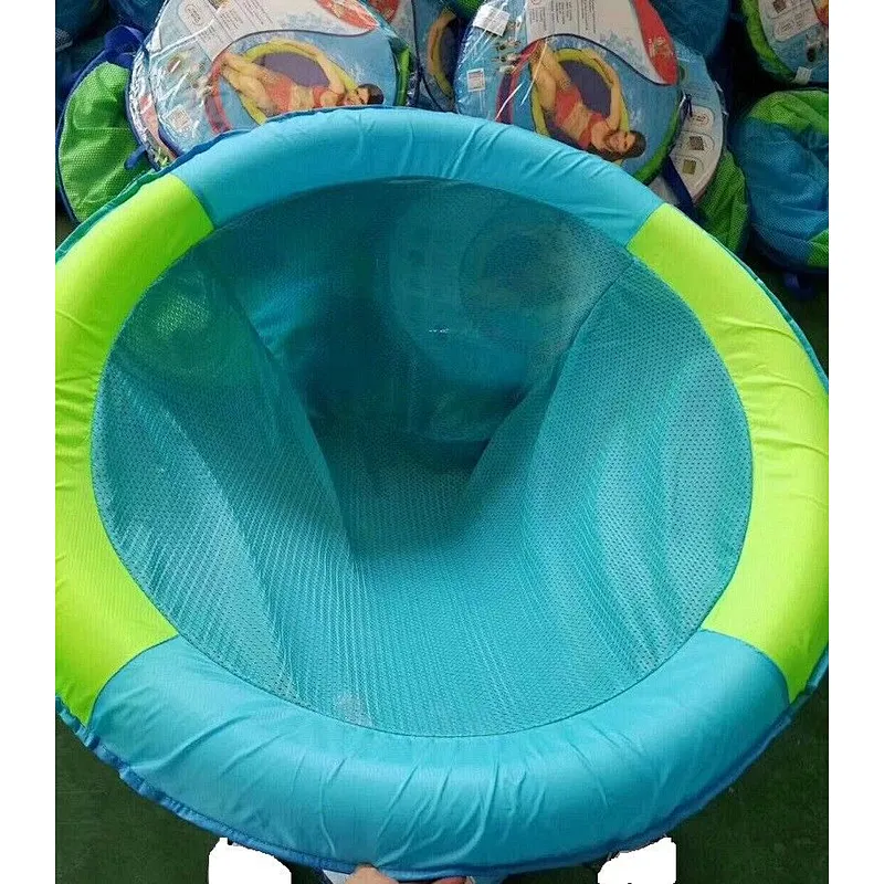 SwimWays Spring Float Papasan - Mesh Float for Pool or Lake - Dark Blue/Light Blue