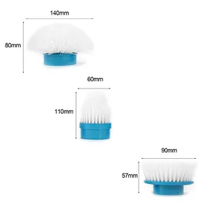 3 Heads Electric Cleaning Brush Head Turbo Scrub Handheld 360° For Multi-Purpose
