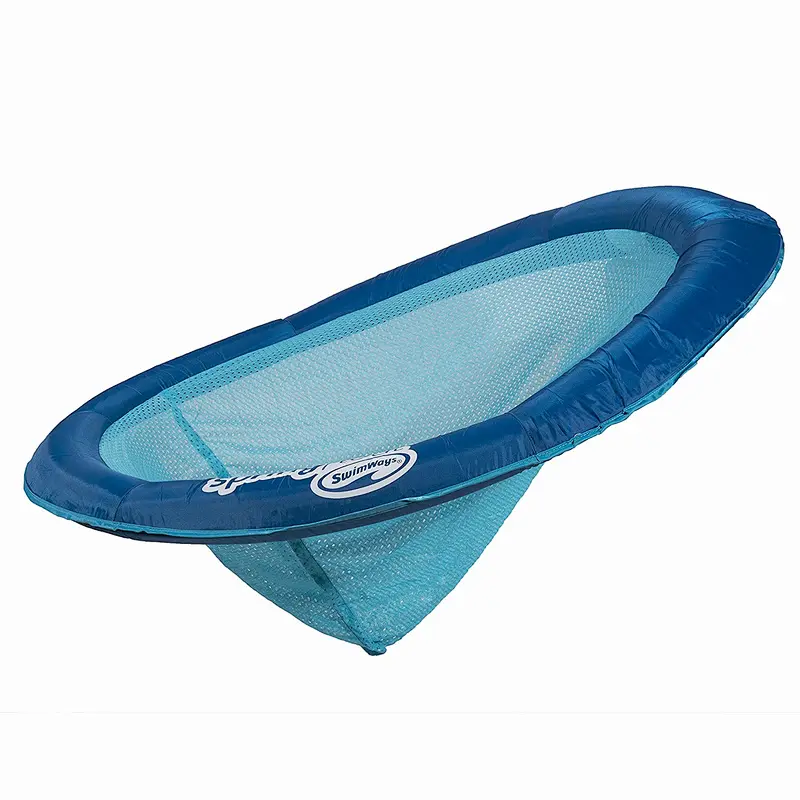 SwimWays Spring Float Papasan - Mesh Float for Pool or Lake - Dark Blue/Light Blue