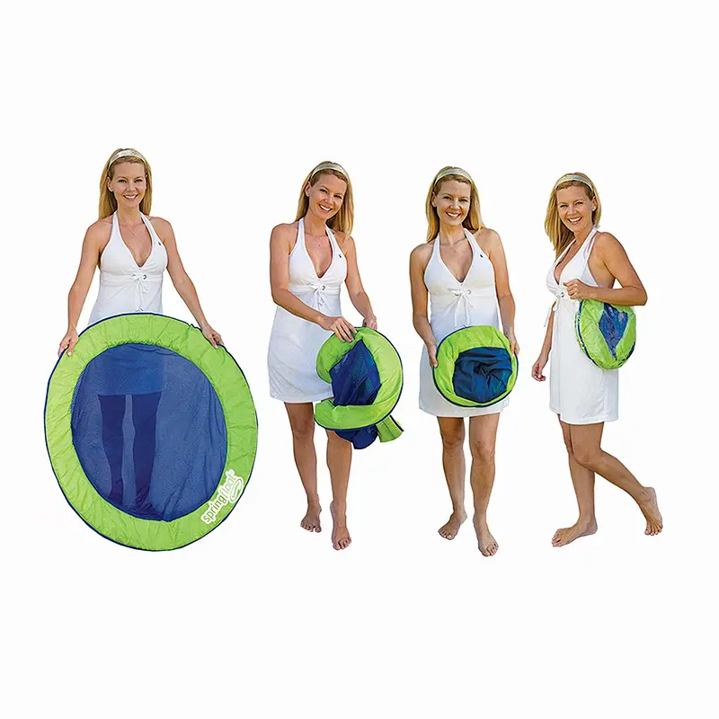 SwimWays Spring Float Papasan - Mesh Float for Pool or Lake - Dark Blue/Light Blue