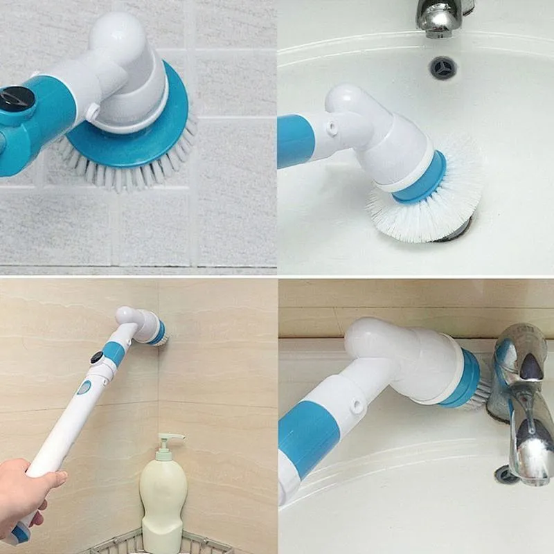 3 Heads Electric Cleaning Brush Head Turbo Scrub Handheld 360° For Multi-Purpose