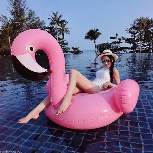 Giant Inflatable Flamingo Pool Float  Summer Beach Swimming Pool Party Lounge Raft Decorations Toys for Adults Kids (Large)