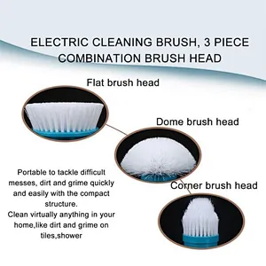 3 Heads Electric Cleaning Brush Head Turbo Scrub Handheld 360° For Multi-Purpose