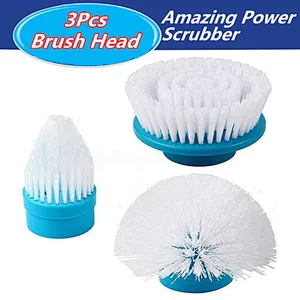 3 Heads Electric Cleaning Brush Head Turbo Scrub Handheld 360° For Multi-Purpose