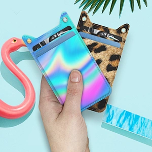 Most Welcome Colorful Tiger Pattern& Glitter  ID Card Holder  With Lanyards