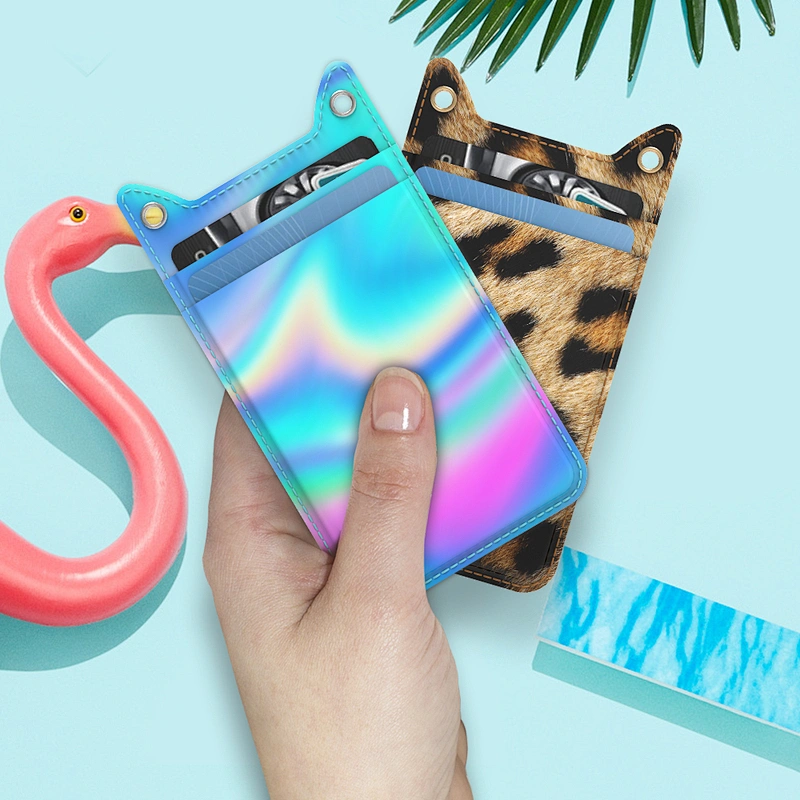 Most Welcome Colorful Tiger Pattern& Glitter  ID Card Holder  With Lanyards
