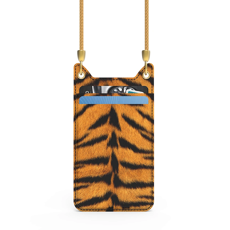 Most Welcome Colorful Tiger Pattern& Glitter  ID Card Holder  With Lanyards