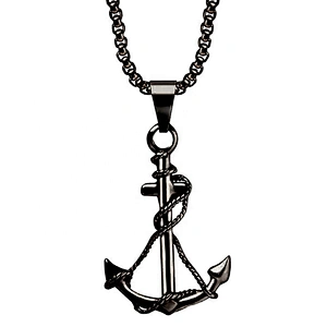 Cheap silver simple anchor necklace unique
