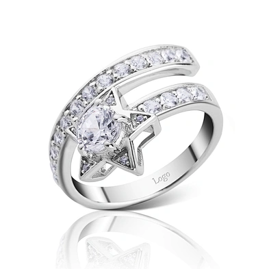 Adjustable Gemstone Engagement Wedding 925 Sterling Silver Platinum Ring Price