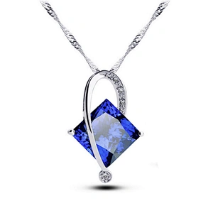 Women 18K Gold Plated Snake Chain Rhinestone Cube Necklace Set