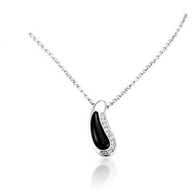Decent tooth shape design wholesale black obsidian pendant
