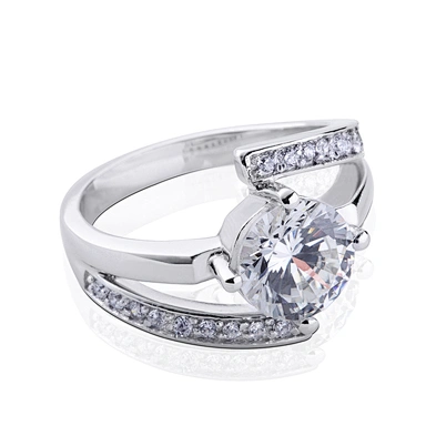 AAA cubic zircon girls white gold engagement rings