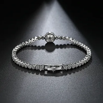 Beaded Crystal 100 Heavy Silver Gemstone Pure Ladies Copper Bracelets