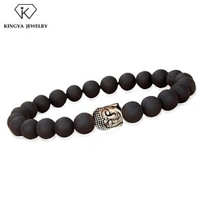 Wholesale custom men jewellery stretch bead bracelet stone