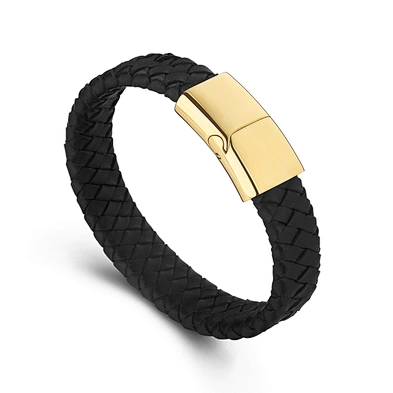 Cheap gold plated clasp stainless steel fashion leather bracelet