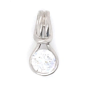 Single One Cubic Zirconia Stone Design 925 Silver Hollow Glass Pendants