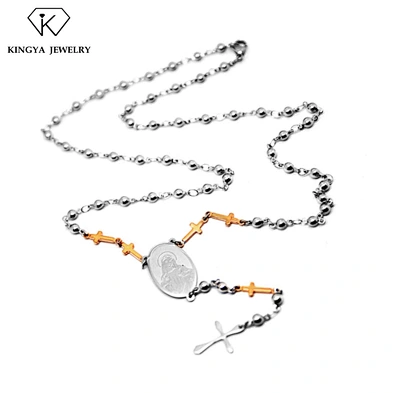 Religion Sideway Cross Seed Bead Jewelry Necklace Set Design