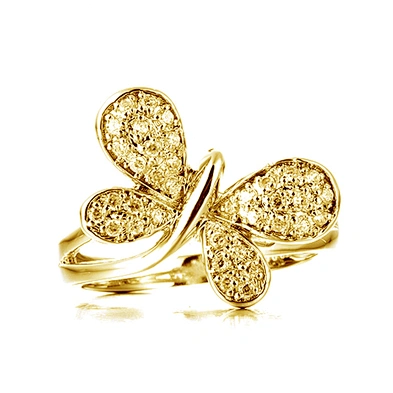 Cheap fashion silver clear crystal butterfly ring