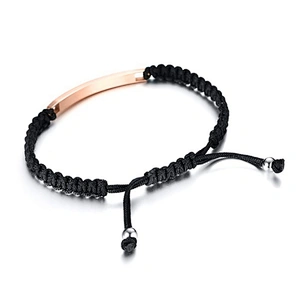 Fashion engraved wholesale adjustable leather cord bracelet