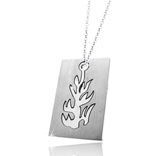 Flame design rectangle charms stainless steel jewelry blanks
