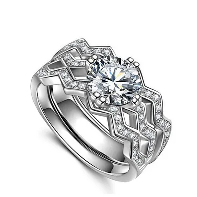 Pure 5925 silver diamond cock ring wedding engagement