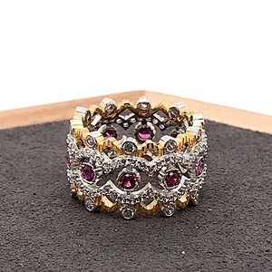Value 925 silver natural 18k ruby gemstone ring