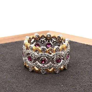Value 925 silver natural 18k ruby gemstone ring