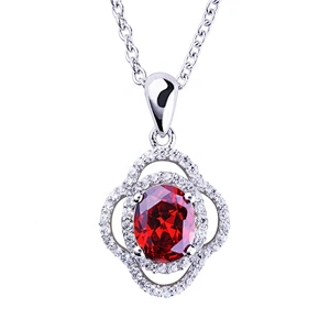 Brilliant natural stone silver beauty life flower pendant