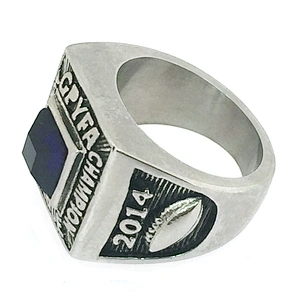 Neat men shiny zircon amethyst stainless steel ring