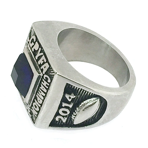 Neat men shiny zircon amethyst stainless steel ring