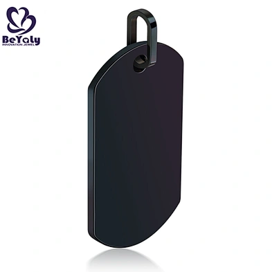 Wholesale stainless steel black enamel dog tag pendant