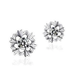 Fashion snowflake earring screw plug made in korea