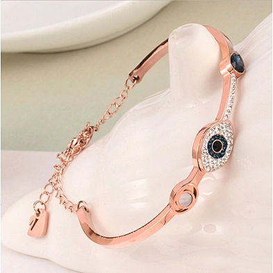 Natural stone blue eye bracelet 18k, stainless steel cord bracelet