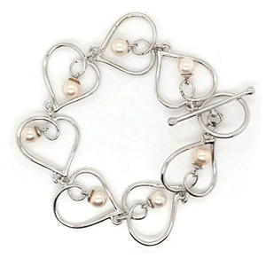 925 silver chain design female fake pearl bracelet wholesale