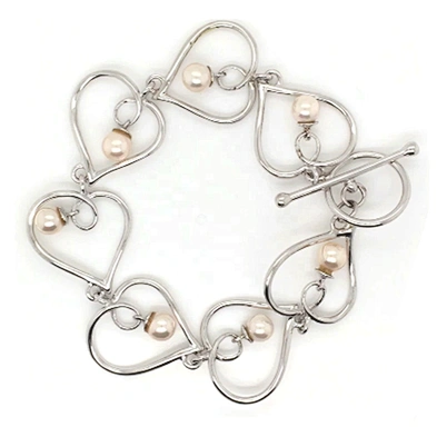 925 silver chain design female fake pearl bracelet wholesale